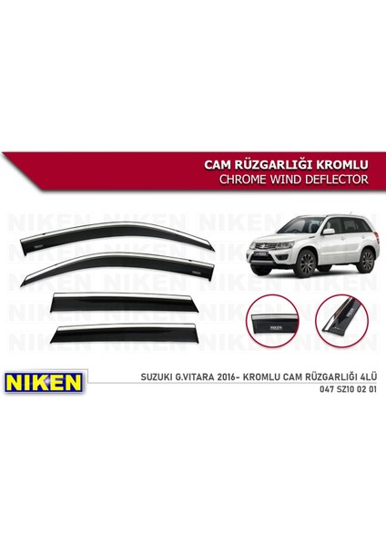 Suzuki Grand Vitara 2016- Kromlu Cam Rüzgarlığı