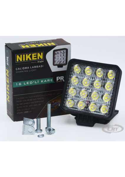 Kare Çalışma Lambası 16 LED Pro Seri