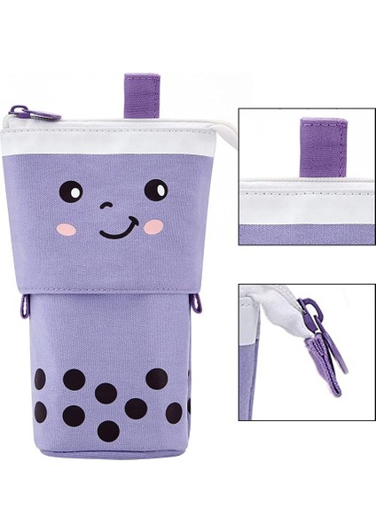 No.1 Tarzı Yaratıcı Geri Çekilebilir Kedi Kalem Kutusu Okul Kırtasiye Çantası Kawaii Tuval Öğrenci Çocuklar Için Sevimli Kalemlik Hediyeler Kalem Çantası (Yurt Dışından)