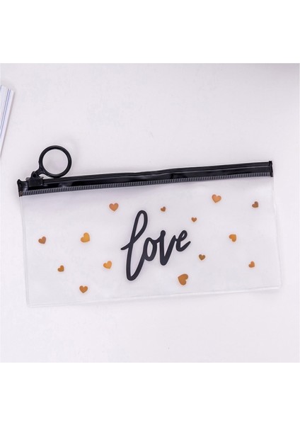 No.6 Tarzı Kawaii Izgara Şerit Pvc Su Geçirmez Kalem Çantası Sevimli Renkli Şeffaf Kalem Kutuları Kızlar Için Şeffaf Okul Kalem Kutusu Kırtasiye (Yurt Dışından)