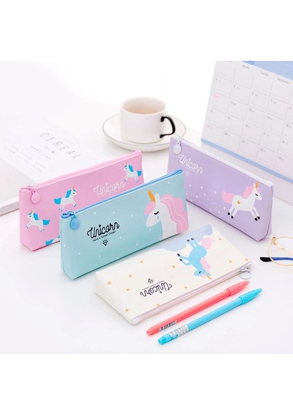 Pembe Tarzı 1 Parça Lytwtw'nin Kawaii Sevimli Unicorn Kalem Kalem Pu Çanta Okul Kırtasiye Araçları Almak Makyaj Çantası Kozmetik Durumda (Yurt Dışından) modelleri