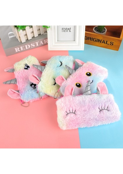 C Stili Ellen Brook Kawaii Sevimli Unicorn Peluş Kılıf Kalem Kutusu Çanta Kolye Bozuk Para Cüzdanı Cüzdan Kılıf Kılıf Çanta Okul Malzemeleri Hediye (Yurt Dışından) modelleri