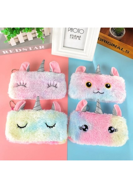C Stili Ellen Brook Kawaii Sevimli Unicorn Peluş Kılıf Kalem Kutusu Çanta Kolye Bozuk Para Cüzdanı Cüzdan Kılıf Kılıf Çanta Okul Malzemeleri Hediye (Yurt Dışından) indirimleri