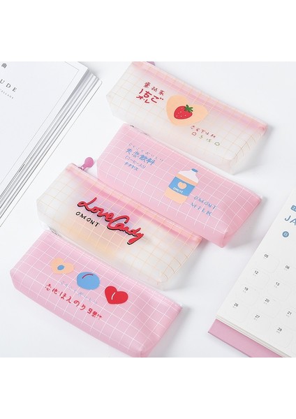 B Tarzı Aşk Şekeri Süt Pembe Balon Çilek Kalem Kutusu Kırtasiye Depolama Organizatör Kalem Çantası Okul Ofis Tedarik Escolar (Yurt Dışından) fiyatları