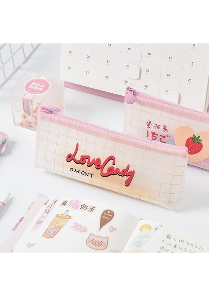B Tarzı Aşk Şekeri Süt Pembe Balon Çilek Kalem Kutusu Kırtasiye Depolama Organizatör Kalem Çantası Okul Ofis Tedarik Escolar (Yurt Dışından) modelleri
