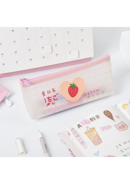 B Tarzı Aşk Şekeri Süt Pembe Balon Çilek Kalem Kutusu Kırtasiye Depolama Organizatör Kalem Çantası Okul Ofis Tedarik Escolar (Yurt Dışından) fırsatları