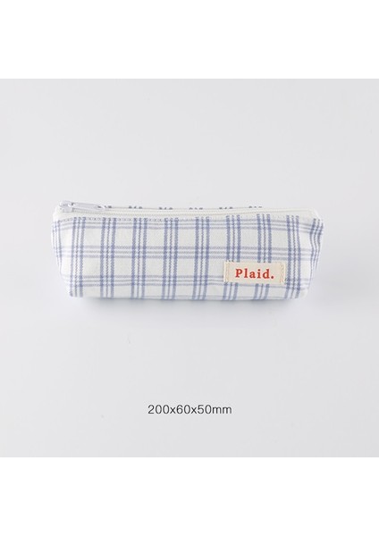 Mavi Stil Ekose Renkli Kalem Kalem Çantası Kılıfı Pamuklu Kumaştan Yapılmış Temel Kafes Saklama Çantası Kalemler Için Kırtasiye Mack Up Okul Cüzdanı A6134 (Yurt Dışından) fiyatları