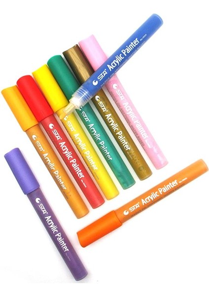 Açık Sarı Stil Renkli Su Geçirmez Kalıcı Boya Kalemi Lastik Metal Lastik Sırtı Kauçuk Kumaş Boya Metal Yüz Kalıcı Toyo Boya Marker Kalem (Yurt Dışından)
