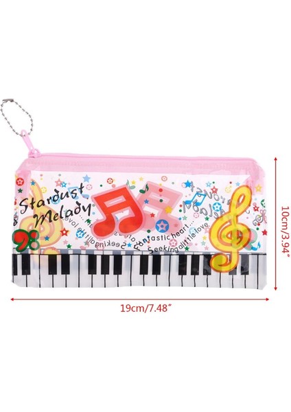 Pembe Tarzı Müzik Notası Piyano Klavyesi Kalem Kutusu Plastik Şeffaf Kalem Çantası Öğrenci Hediyesi 24BB (Yurt Dışından) indirimleri
