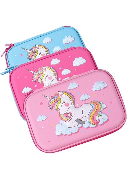 A22 Stili 3D Unicorn Kalem Kutusu Okul Sevimli Kalem Kutusu Eva Sert Kabuklu Kalem Kutusu Kız Kalem Çantası Öğrenci Kalem Çantası Karikatür Kawaii Kırtasiye (Yurt Dışından)