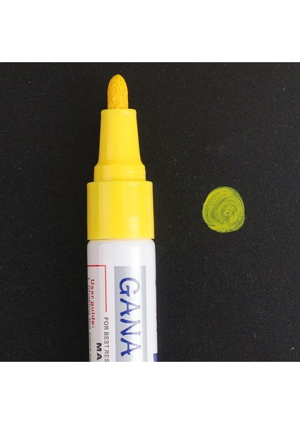 Sarı Stil 12 Renk Su Geçirmez Araba Lastiği Lastik Sırtı CD Metal Kalıcı Boya Marker Graffti Yağlı Marker Macador Caneta Kırtasiye (Yurt Dışından)