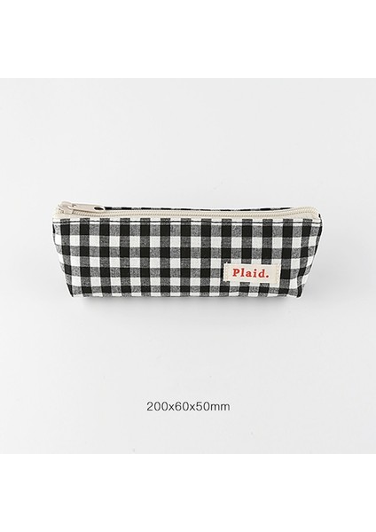 Siyah Stil Ekose Renkli Kalem Kalem Çantası Kılıfı Pamuklu Kumaştan Yapılmış Temel Kafes Saklama Çantası Kalemler Için Kırtasiye Mack Up Okul Cüzdanı A6134 (Yurt Dışından) fiyatları