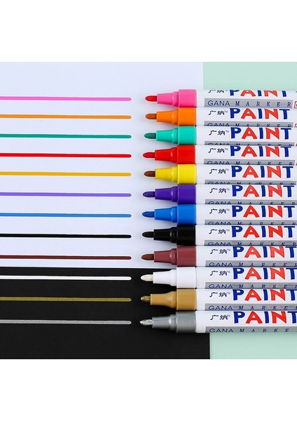 Mavi-6 Adet Tarzı 6 Adet Renkli Kalıcı Boya Marker Su Geçirmez Beyaz Işaretleyiciler Lastik Sırtı Kauçuk Kumaş Boya Metal 12 Renk Boya Marker Kalemler (Yurt Dışından)