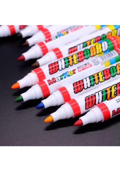12 Colorspack Doldurulabilir Beyaz Tahta Kalemi Kuru ve Islak Silinebilir Kalem Seti (Yurt Dışından) modelleri