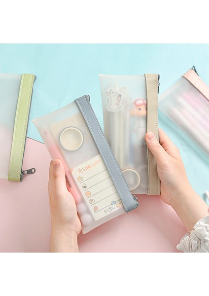 Yeşil Stil Buzlu Şeffaf Renkli Kalem Çantası Tpu Su Geçirmez Mat Kalem Kutusu Kırtasiye Okul Seyahat Cüzdanı Için Saklama Kılıfı A6388 (Yurt Dışından) indirimleri