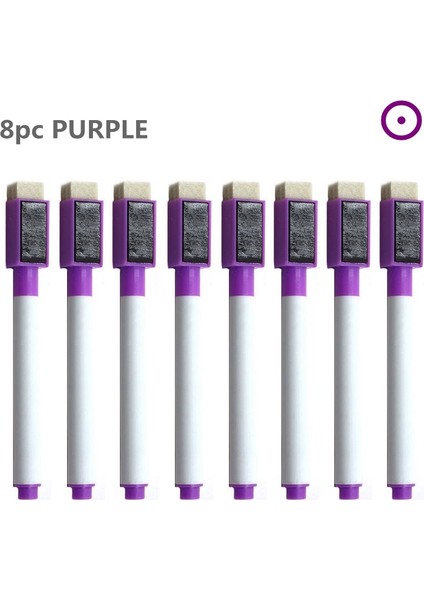 8 Adet Mor Tarzı 8 Adet Manyetik Renkli Beyaz Tahta Kalem Siyah Beyaz Tahta Işaretleyiciler Dahili Silgi Okul Kaynağı Çocuk Grafiti Cetvel Kalemi (Yurt Dışından) fiyatları