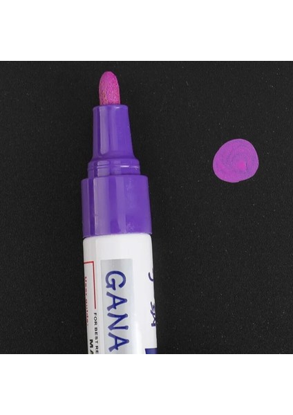 Mor Tarzı 12 Renk Su Geçirmez Araba Lastiği Lastik Sırtı CD Metal Kalıcı Boya Marker Graffti Yağlı Marker Macador Caneta Kırtasiye (Yurt Dışından)