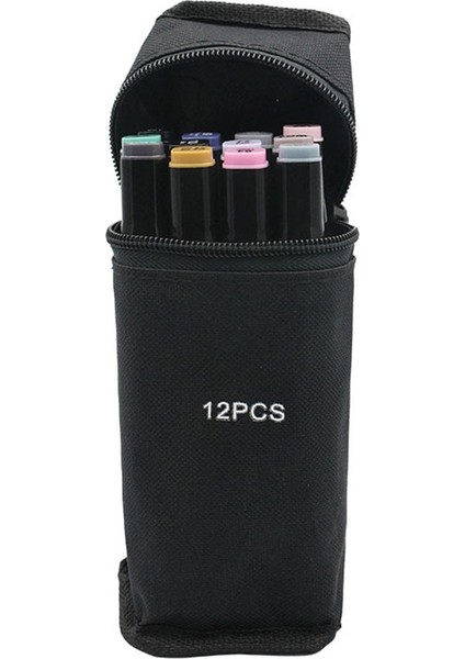 12 Renk Stili Bool Renk Işaretleyiciler Manga Çizim Işaretleyiciler Kalem Alkol Bazlı Kroki Yağlı Çift Fırça Kalem Sanat Malzemeleri (Yurt Dışından)