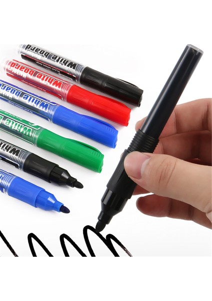 Mavi Yedekler Stili 4 Adet Silinebilir Beyaz Tahta Marker Kalem Kuru Silme Işareti Mürekkep Doldurulabilir Ofis Okul Malzemeleri Öğrenci Hediye (Yurt Dışından)