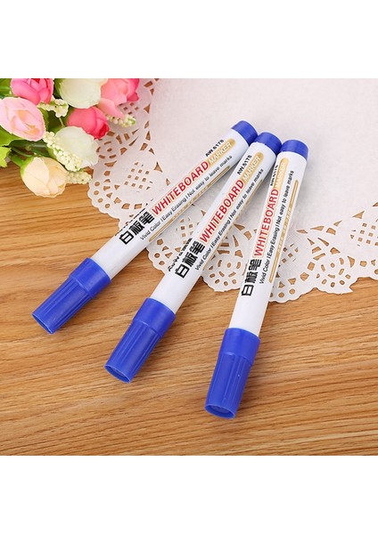 Mavi Stil 3 Adet Renkli Manyetik Beyaz Tahta Işaretleyici Kawaii Silinebilir Beyaz Tahta Kalem Kuru Silme Çizim Işaretleyiciler Beyaz Bord Tahta (Yurt Dışından)