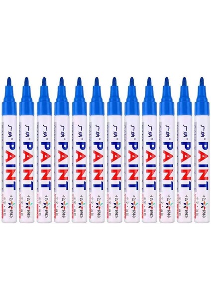 12 Adet Mavi Stil 12 Renk Set Su Geçirmez Araba Lastiği Lastik Sırtı Kauçuk Metal Kalıcı Boya Marker Kalem Graffti Yağlı Marker Kalem Kırtasiye Malzemeleri (Yurt Dışından)