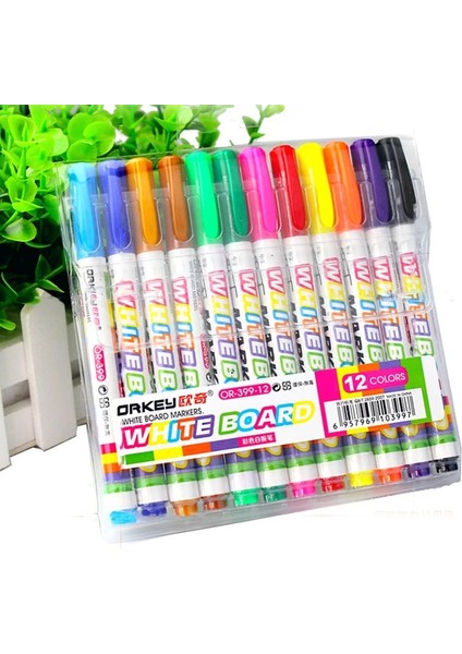 12 Renk-1set Stili 12 Renk Beyaz Tahta Işaretleyici Kalemler Sıvı Tebeşir Silinebilir Cam Seramik Çocuk Yazma Makinesi Kalem Ofis Okul Tedarik Kırtasiye (Yurt Dışından)