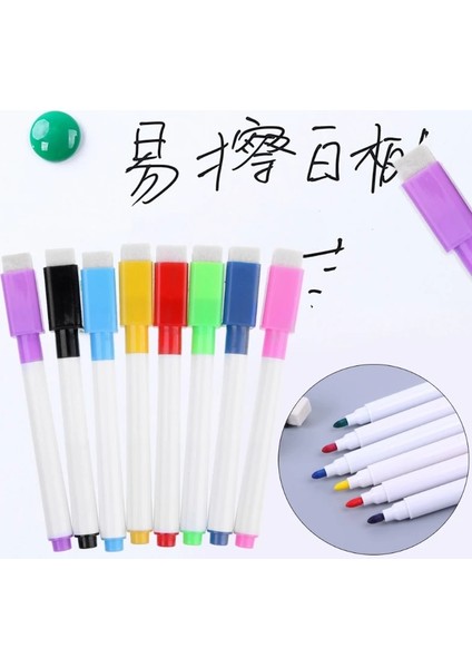 1 Takım Manyetik Beyaz Tahta Kalem Silinebilir Işaretleyici Ofis Okul Malzemeleri 8 Renk (Yurt Dışından) fiyatları