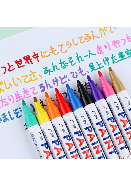 12 Adet Sarı Stil 12 Renk Set Su Geçirmez Araba Lastiği Lastik Sırtı Kauçuk Metal Kalıcı Boya Marker Kalem Graffti Yağlı Marker Kalem Kırtasiye Malzemeleri (Yurt Dışından)