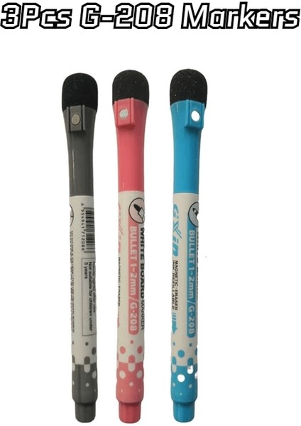 3 Adet Siyah Stil G-208 Manyetik Beyaz Tahta Işaretleyicileri, Okul Malzemeleri, Grafiti, Öğretim, Toplantı Için Kullanılabilir. El Yazısının Silinmesi Kolaydır (Yurt Dışından) indirimleri