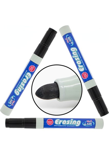 Kırmızı Stil Kırmızı, Siyah ve Mavi Üç Renkli Su Bazlı Beyaz Tahta Kalemi Silme Tek Başlı Marker Kalem Siyah Manyetik Ofis Kırtasiye (Yurt Dışından)