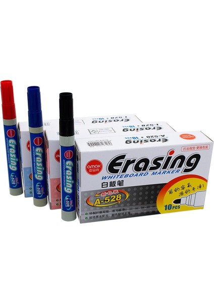 Kırmızı Stil Kırmızı, Siyah ve Mavi Üç Renkli Su Bazlı Beyaz Tahta Kalemi Silme Tek Başlı Marker Kalem Siyah Manyetik Ofis Kırtasiye (Yurt Dışından) modelleri