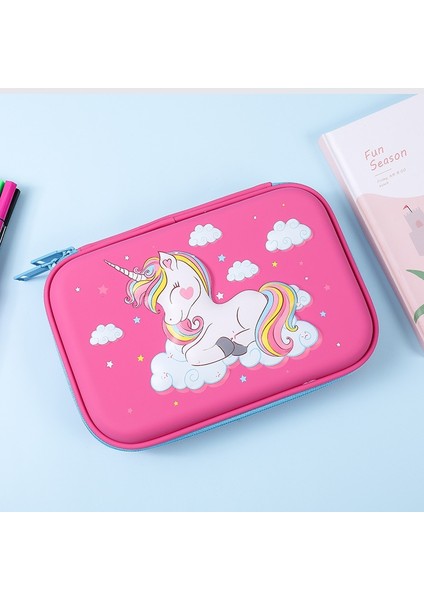 A5 Stili 3D Unicorn Kalem Kutusu Okul Sevimli Kalem Kutusu Eva Sert Kabuklu Kalem Kutusu Kız Kalem Çantası Öğrenci Kalem Çantası Karikatür Kawaii Kırtasiye (Yurt Dışından)