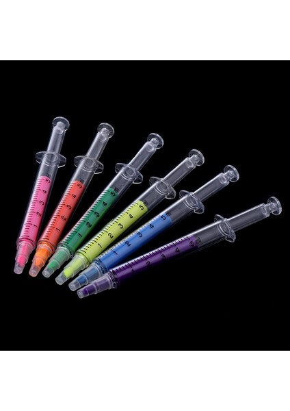 6 Adet Şırınga Fosforlu Kalem Işaretleyici Iğne Tüpü Yazar Kalemler Kırtasiye Yenilik (Yurt Dışından) fiyatları
