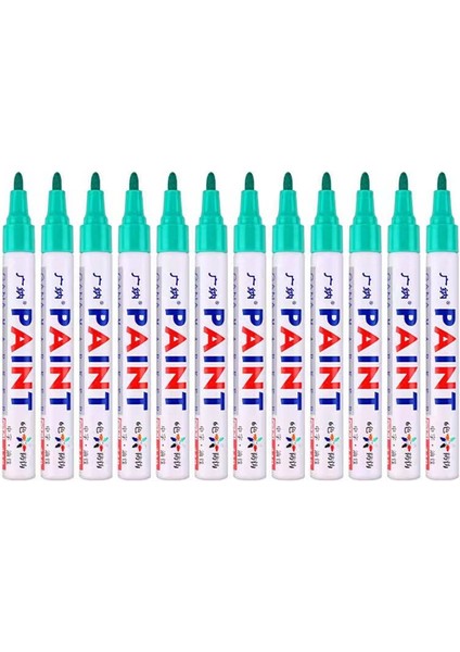 12 Adet Yeşil Stil 12 Renk Set Su Geçirmez Araba Lastiği Lastik Sırtı Kauçuk Metal Kalıcı Boya Marker Kalem Graffti Yağlı Marker Kalem Kırtasiye Malzemeleri (Yurt Dışından)