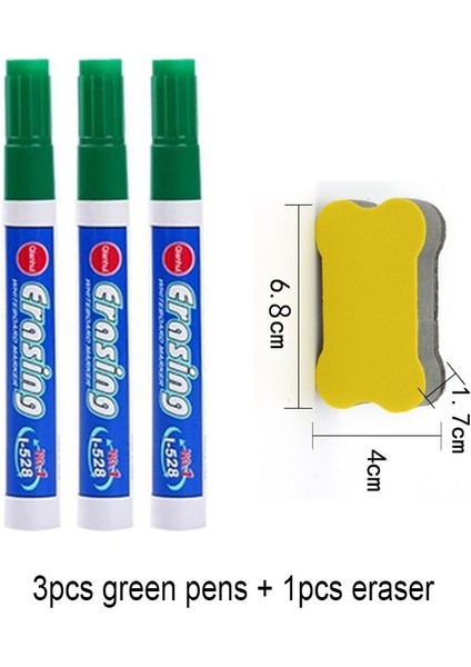 3greenpen 1silgi Stili 4 Adet Beyaz Tahta Kalem Kolay Temizleyici Silinebilir Kalemler Ofis Öğretmen Manyetik Siyah Mavi Kırmızı Yeşil Mürekkep Beyaz Tahta Işaretleyiciler Yazma (Yurt Dışından) fiyatları