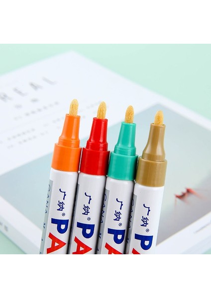 12 Adet Şerit Tarzı 12 Renk Set Su Geçirmez Araba Lastiği Lastik Sırtı Kauçuk Metal Kalıcı Boya Marker Kalem Graffti Yağlı Marker Kalem Kırtasiye Malzemeleri (Yurt Dışından)