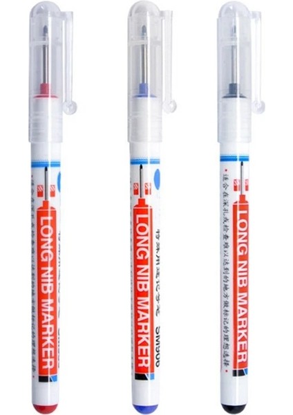 Kırmızı Stil Uzun Baş Işaretleyiciler Banyo Ağaç Işleme Dekorasyonu Çok Amaçlı Derin Delik Işaretleme Kalemleri B03C (Yurt Dışından)