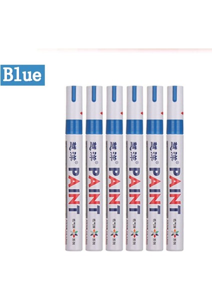 6 Adet Mavi Stil 6 Adetset 12 Renk Su Geçirmez Araba Lastiği Lastik Sırtı CD Metal Kalıcı Boya Marker Graffti Yağlı Marker Kırtasiye (Yurt Dışından) fiyatları