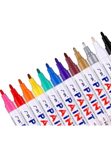 12 Renk Kalıcı Işaretleyici Kalem Okul Su Geçirmez Boya Işaretleyicileri Renkli Metalik Grafiti Kalemleri Yazma Kırtasiye Sanat Malzemeleri (Yurt Dışından) fırsatları