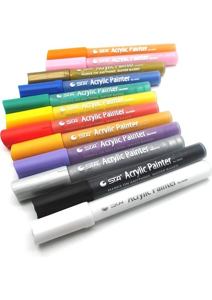 Bordo Tarzı Renkli Su Geçirmez Kalıcı Boya Kalemi Lastik Metal Lastik Sırtı Kauçuk Kumaş Boya Metal Yüz Kalıcı Toyo Boya Marker Kalem (Yurt Dışından)