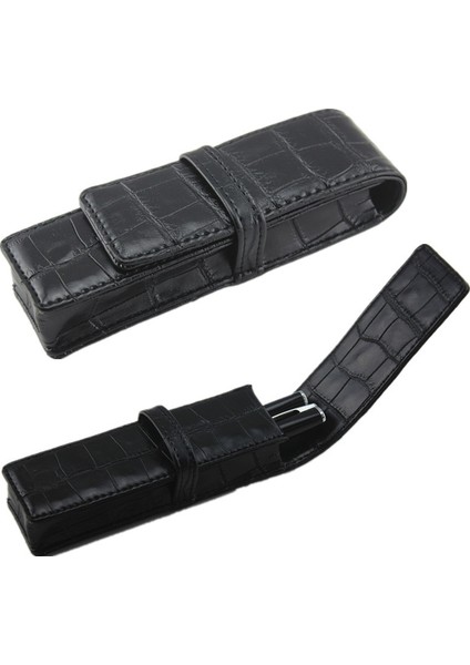 S Tarzı 2 Kalemler Durumda Lüks Siyah Deri Kalem Casebag Rulo Tükenmez Kalem Dolma Kalem Tükenmez Kalem Binder Kırtasiye (Yurt Dışından) fiyatları
