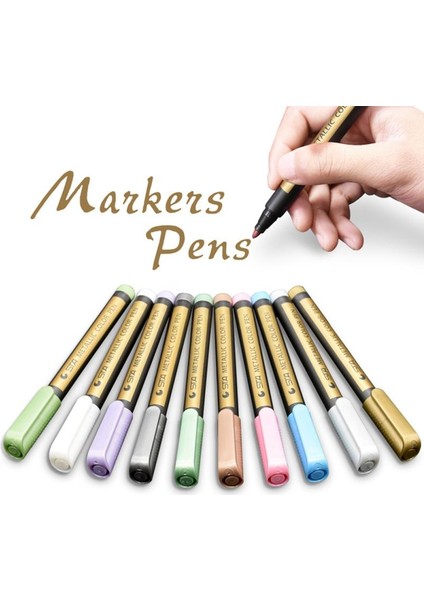 1 Adet Altın Tarzı 10 Renk Metal Işaretleyici Kalem Metal Kalıcı Boya Işaretleyici Su Geçirmez Dıy Tasarım Albümü Kırtasiye Sanat Boyama Çizim Sanat Malzemeleri (Yurt Dışından) fiyatları