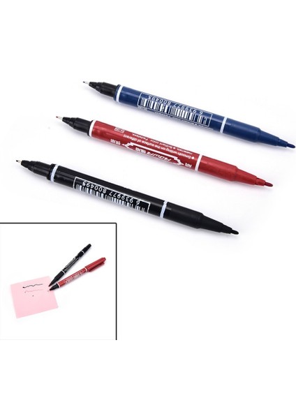 3 Renkli Marker Kalem Pratik Çift El Marker Kalemler Suya Dayanıklı Mürekkep Taşınabilir Ince Renkli (Yurt Dışından) fiyatları