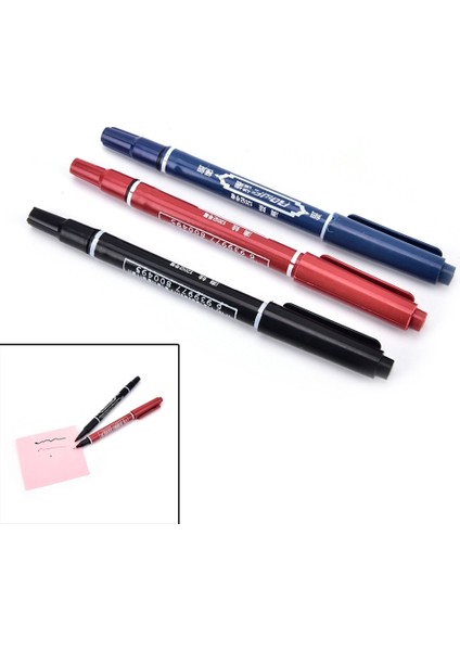 3 Renkli Marker Kalem Pratik Çift El Marker Kalemler Suya Dayanıklı Mürekkep Taşınabilir Ince Renkli (Yurt Dışından) modelleri