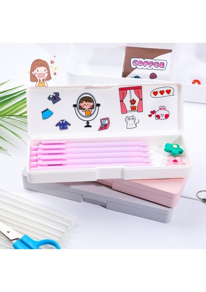 Tavşan Tarzı Yisuremia Şeker Renk Karikatür Kawaii Kalem Kutusu Plastik Kalem Kutusu Masa Organizatör Erkek Kız Çocuklar Hediye Okul Malzemeleri Kırtasiye (Yurt Dışından) fırsatları