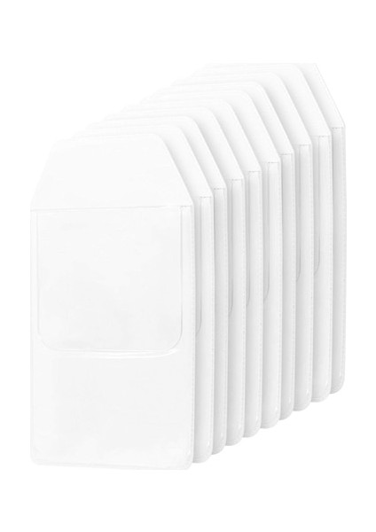 Beyaz Stil Xrhyy 10 Paket 8.5cm X14.5CM Cep Koruyucu Klasik Şeffaf Cep Koruyucu Okul Hastane Ofis Malzemeleri Kalem Sızıntıları Için (Yurt Dışından)