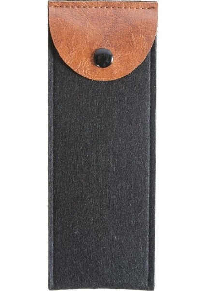 Siyah Stil Mple Düz Renk Keçe Kalem Kutusu Okul Malzemeleri Sevimli Kalem Kutusu Kırtasiye Taşınabilir Kalem Kutusu Kalem Çantası (Yurt Dışından)