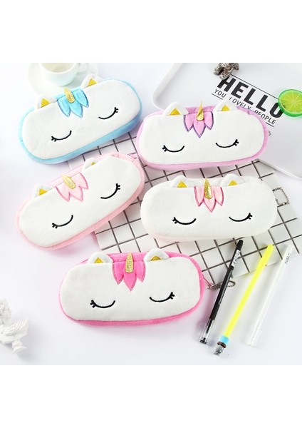 Mor Tarzı Kawaii Unicorn Kalem Kutusu Li Pluool Malzemeleri Kırtasiye Hediye Kalem Kutusu Okul Sevimli Kalem Çantası Okul Araçları (Yurt Dışından) fiyatları