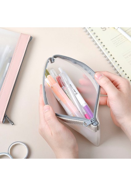 Pembe Tarzı Buzlu Şeffaf Renkli Kalem Çantası Tpu Su Geçirmez Mat Kalem Kutusu Kırtasiye Okul Seyahat Cüzdanı Için Saklama Kılıfı A6388 (Yurt Dışından) fiyatları