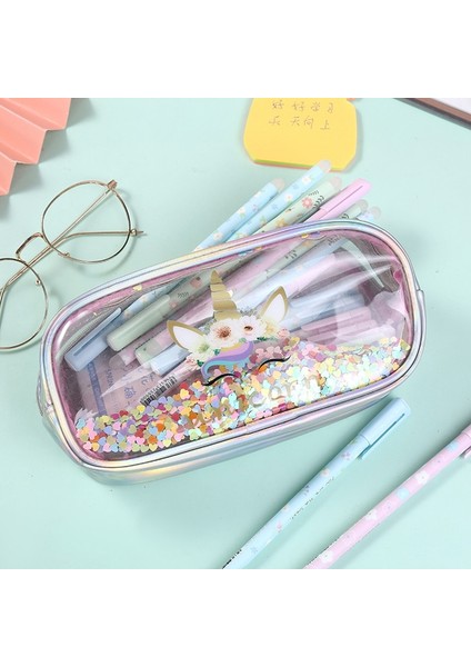 No.5 Tarzı Şeffaf Kalem Kutusu Unicorn Kawaii Trousse Scolaire Okul Malzemeleri Kızlar Için Kalem Kılıfı Kırtasiye Okul Kalem Kutuları (Yurt Dışından) fiyatları